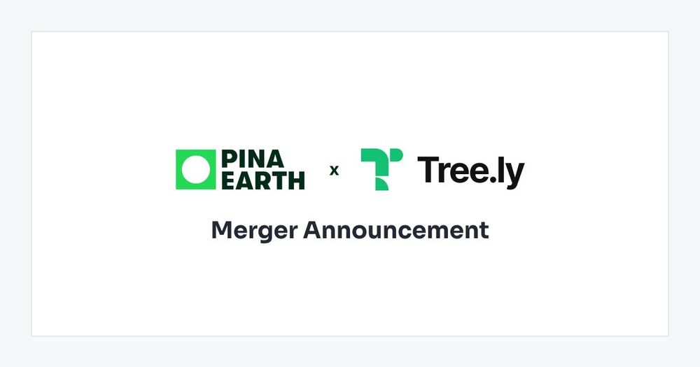 Pina Earth and Tree.ly team members at their 2025 merger announcement